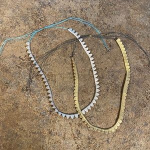 Gold & Silver Adjustable Leather Necklaces